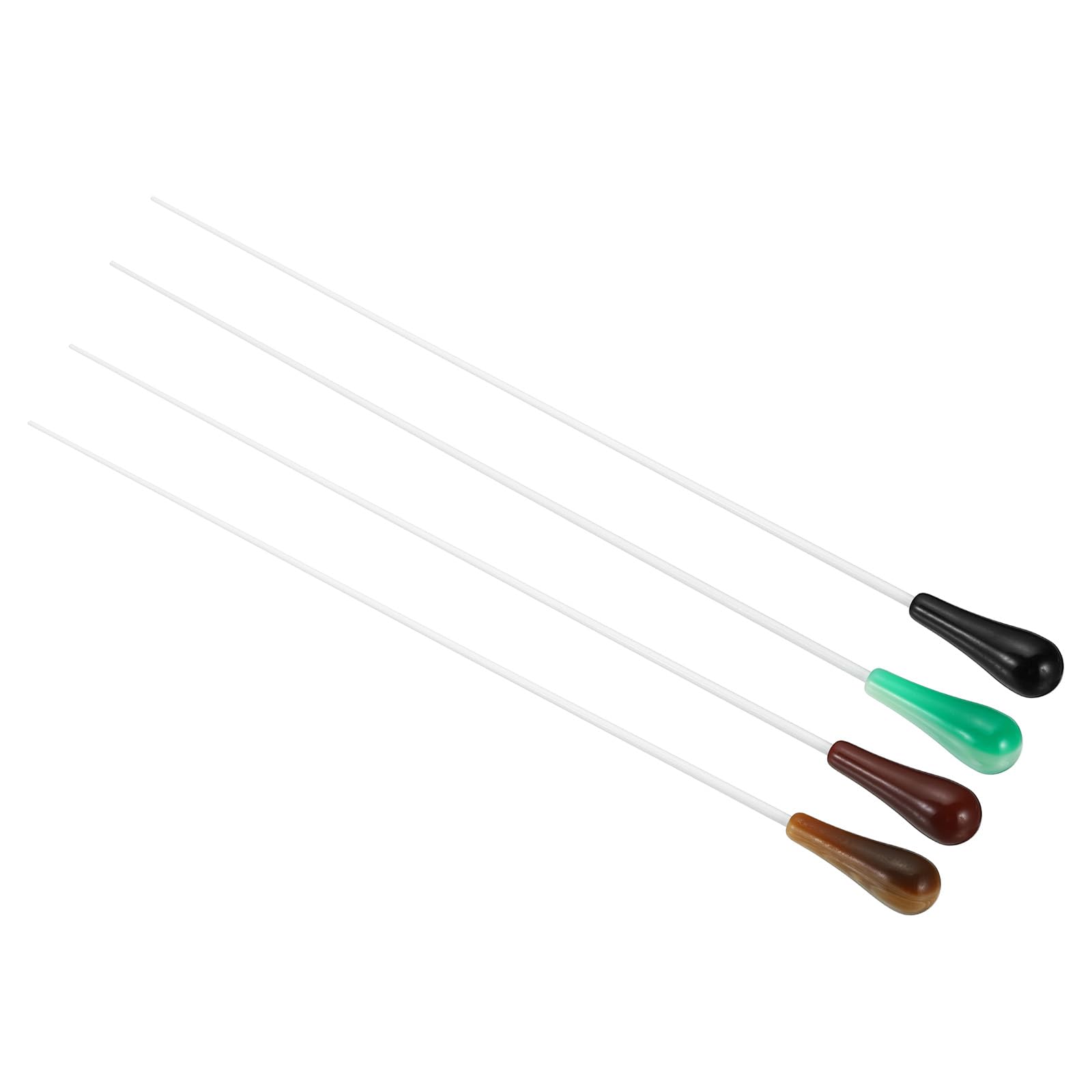 PATIKIL 38cm/15Inch Music Conductor Baton,4Pcs Orchestra Baton Resin Handle for Singing Leader Music Director Green,Yellow,Red,Black