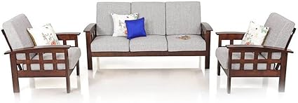 Woodkartindia Teak Wood Sydney Style Sofa Set 3 1 1 Amazon In