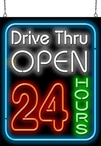 Drive Thru Open 24 Hours Neon Sign Amazon Com
