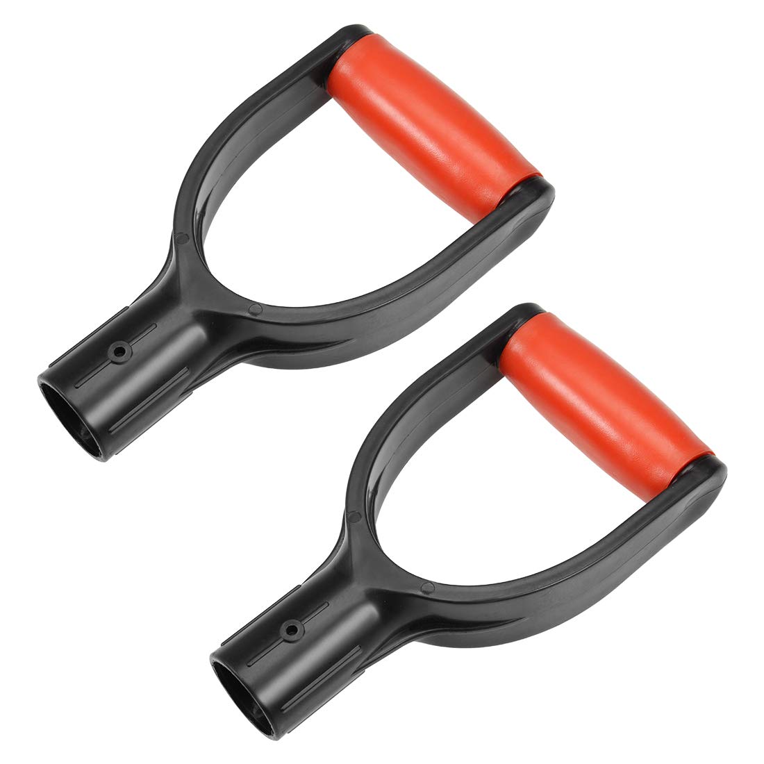 sourcing map Shovel D Grip Handles, 1.26 Inch Inner Diameter PVC for Digging Raking Tools Red Grip 2 Pcs