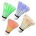 Ohuhu LED Badminton Shuttlecocks, Glow in The Dark Night Badminton Birdies Lighting Birdie for Outdoor Indoor Sports Activities, 4-Pack