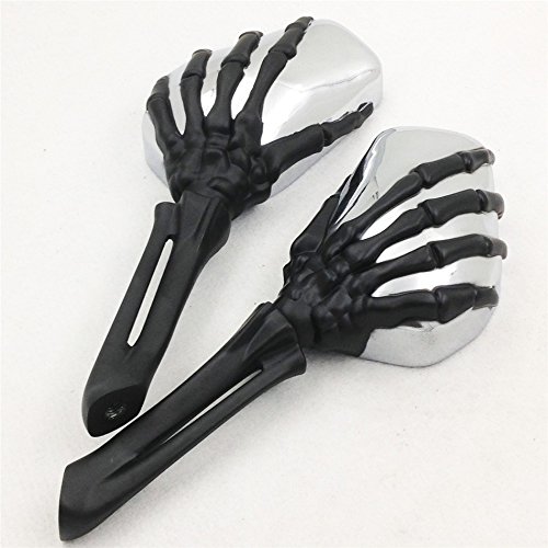 Motorbike Claw skull Mirror Harley Heritage Springer Sportster Dyna Glide Softail V Rod Black