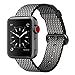 Uitee Smart Watch Band, Newest Woven Nylon Band for Apple Watch Series 42mm 3/2/1, Comfortably Light With Fabric-Like Feel Wrist Strap Replacement with Classic Buckle (New Black Check Woven Nylon)