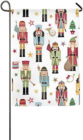 Mini Nutcracker Christmas Funny Patio Yard House Garden Flags 12 X 18 Polyester Fiber Decorative