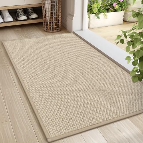 LEKEEPGO Fussmatte Innen 60 x 90 cm, rutschfest Fußmatte, waschbar Schmutzfangmatte, Dünn Türmatte Saugstarke Eingangsteppich, Sauberlaufmatte, Eingan
