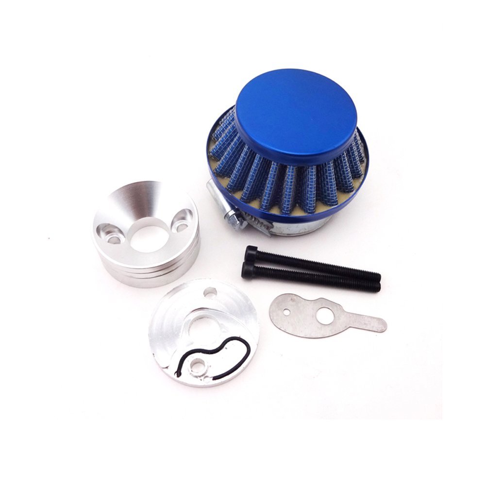 TCMotor Blue 44mm Air Filter + Adapter Stack For 2 Stroke 33cc 43cc