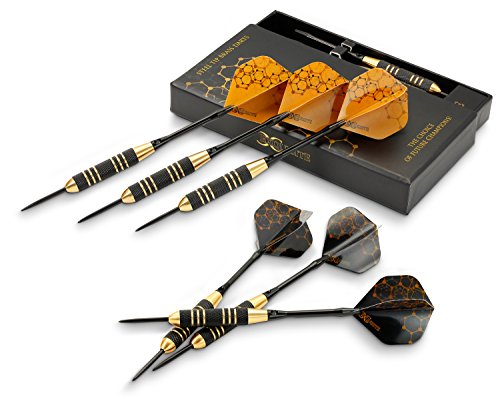 Professional Steel Tip Darts Set - Custom Shaft and Flight Setup | 6 Brass Barrels 22grams | 12 Aluminum Shafts 35/48mm | 12 Flights Standard/Slim | Darts Sharpener | Darts tool and Case - Thumbnail 4