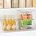 mDesign Stackable Metal Basket for Kitchen Storage - Large Wire Farmhouse Bin Basket w/Handles for Pantry - Stacking Wire Basket Organizer for Food, Drinks - Hyde Collection, 3 Pack, Satin