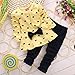 XILALU New Baby Sets Heart-Shaped Print Bow Cute 2PCS Kids Set T Shirt + Pants (0-6M, Yellow)