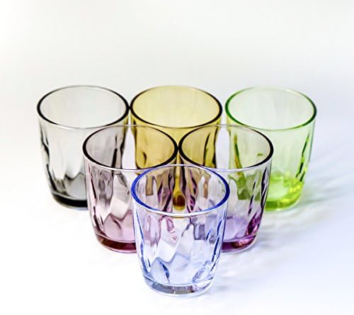 Colorful Water Glass Set, Vinkoe Color Drink Water Cups Tumbler For Juice, Cocktails, Beer, Hot/Cold Beverages, 8.5oz/250ml - Set of 6
