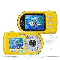 Waterproof Camera,Camking 24MP Full HD 1080P Underwater Camera 16X Zoom Sports Camera, Self-time Dual Display 2.7&2.0 Inch Screen DV Recording 10M（33Feet） Waterproof Digital Camera