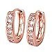 GULICX Jewelry Rose Gold Tone Hollow Clear CZ Zircon Fit Gorgeous Hoop Earring for girl
