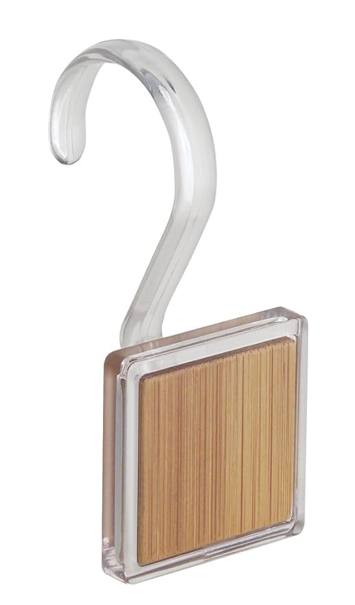 Idesign Formbu Shower Curtain Hooks Plastic And Bamboo Curtain