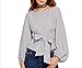 USGreatgorgeous Women's Plus Size Gril Striped Off Shoulder Bowknot Blouses Ruffle Puff Sleeve Blouse Tops