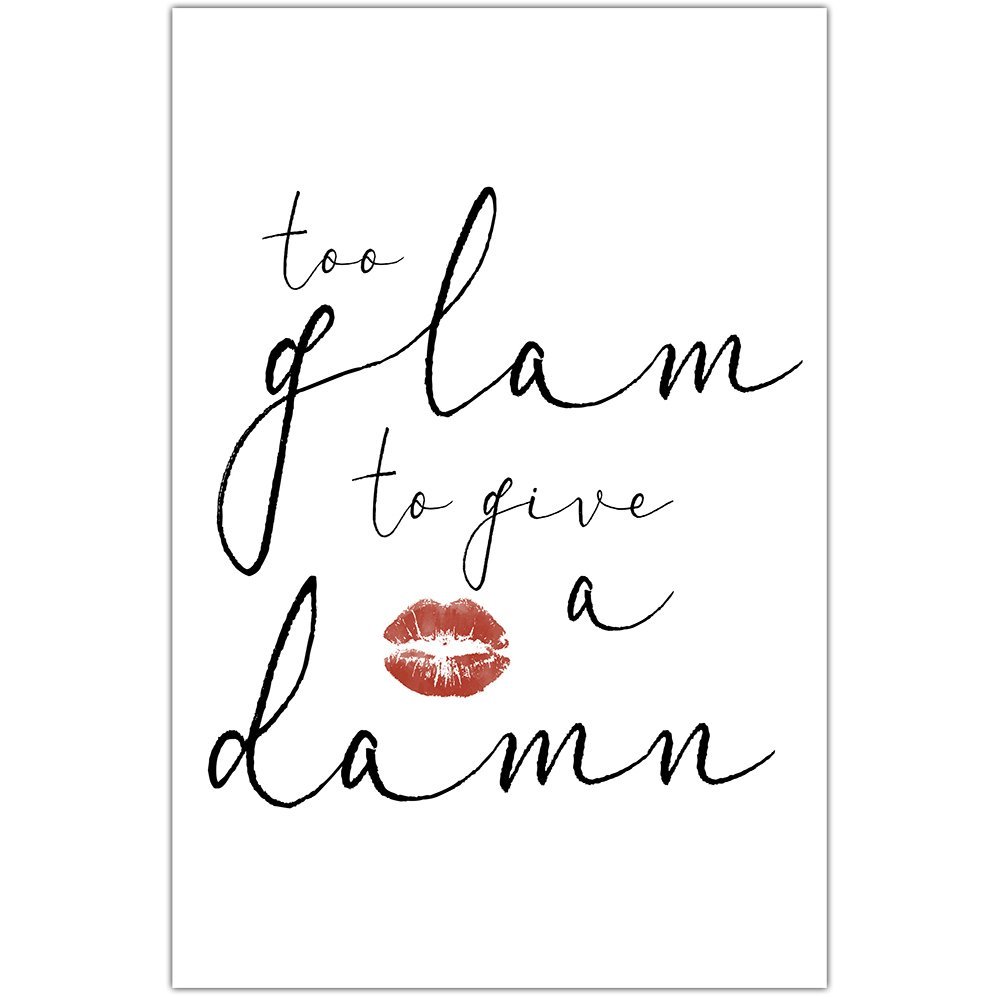 Amazon.com: Too Glam To Give A Damn Love Gift Wall Art: Handmade