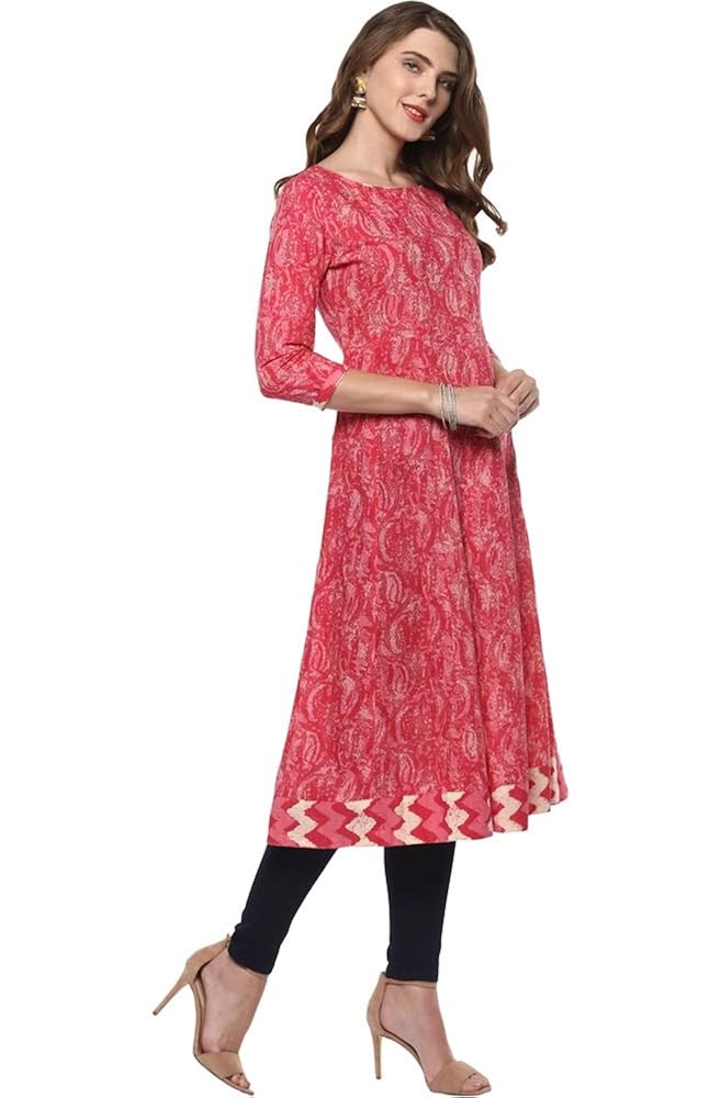 janasya women's cotton anarkali kurti
