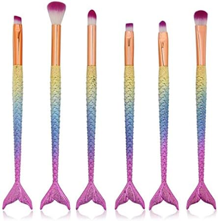 6Pcs Mermaid Makeup Brushes Set Eyeshadow Foundation Contour Eyebrow Lip Make Up Brush Kit Pincel Maquiagem For Shadows MAG5394-3D