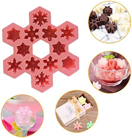 Onegirl Silicone Ice Cube Trays,12 Ice Cubes Maker Snowflake Cube Chocolate Mold Creative Home Cake Chocolate Silicone Mold (Pink)