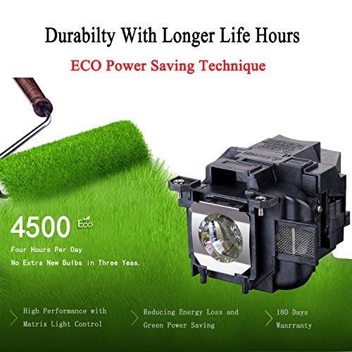 EWO'S ELP78 Replacement Projector Lamp for ELPLP78 Epson PowerLite Home Cinema 2030 2000 730HD 725HD 600 VS230 VS330 VS335W EX3220 EX6220 EX7220 EX7230 EX7235 EX5220 Replacement Projector Lamp Bulb
