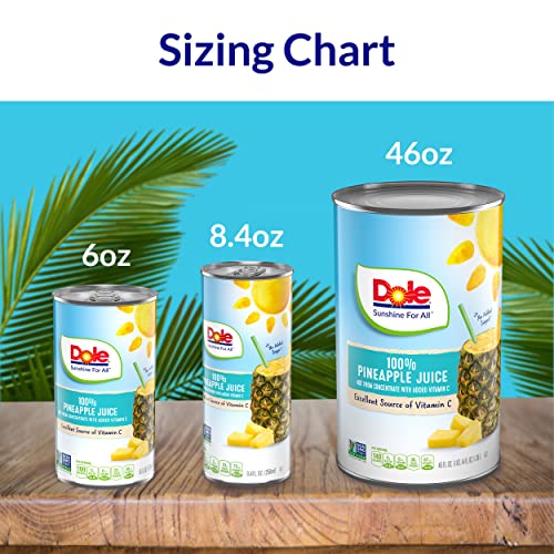 Dole Pineapple Orange Juice, 100 Fruit Juice with Added Vitamin C, 6