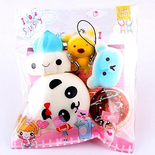 5pcs Challen Squishy Toy Soft Exquisite Medium Mini Soft Bread Scented Stress Relief Toy Soft Toy Kawaii Collection Slow Rising Toy Decompression SimulationToys Cure Toy for Kid Gift 2018 Toys