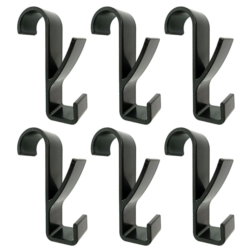 LizCeyMD 6 PCS Towel Radiator Brackets Hooks Movable Over Radiator Towel Rail Hooks Black Round Radiator Towel Rail Hanger Hook for All Standard 2.5cm Radiators
