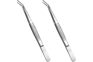 WANLIAN Stainless Steel Multipurpose Tweezers, 6 inch (2 PCS), Silver, Modern Style
