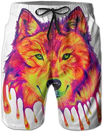 Man's Awesome Crying Wolf Beach Walk Shorts