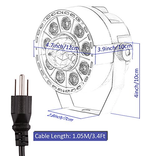 URlighting Par Lights with 12 LEDs - Mini Party DJ Lights Par Can Lights Stage Effect Lighting Magic Ball Lights with IR Remote and DMX Control for Concerts Disco Karaoke Club Pub Show Music Events - Thumbnail 3