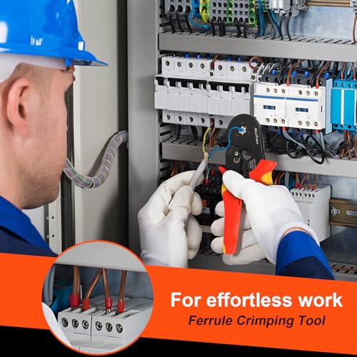 Crimping Pliers Wire End Ferrules Set for 0.08-16 mm², AivaToba Wire End Ferrules Pliers with 1200 Pieces, Crimping Pliers & Wire End Ferrules Set for DIY and Industrial Needs Crimping Pliers 16 mm2