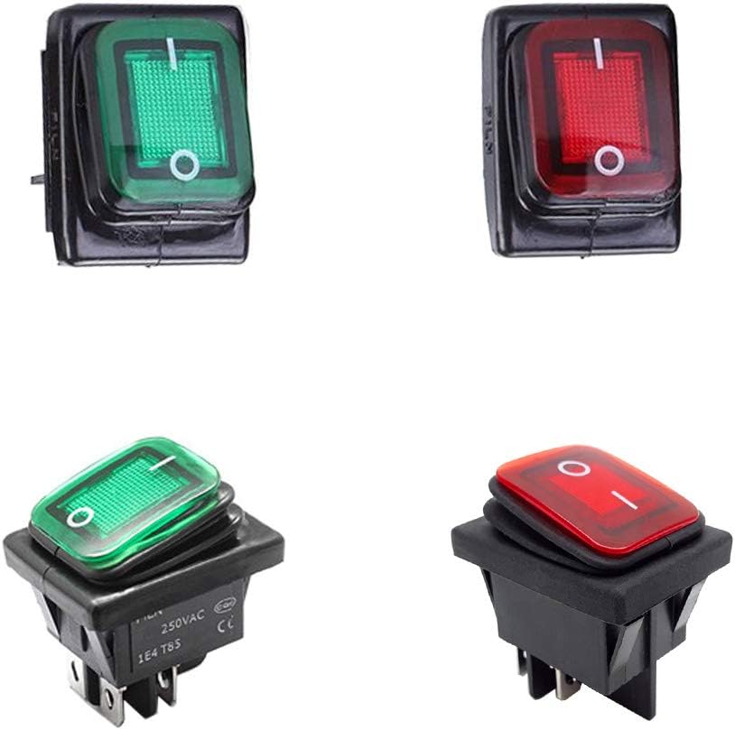 Waterproof Led Rocker Switch WJUAN Waterproof Rocker Toggle Switch,16A 250V 20A 125V 4 Pins 2 ...