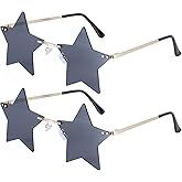 Dazzleimart Rimless Star Sunglasses Colorful Sunglass for Women Pentagram Sunglasses Halloween Party Favor Star Glasses
