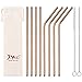 JOYECO Stainless Steel Straws Metal Reusable for 20oz Tumblers Rumblers Drinking Beverage Set of 24, Rose Copper
