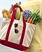 Stylish Two-Tone Reusable Grocery Shopping Tote Bags (1, RED)
