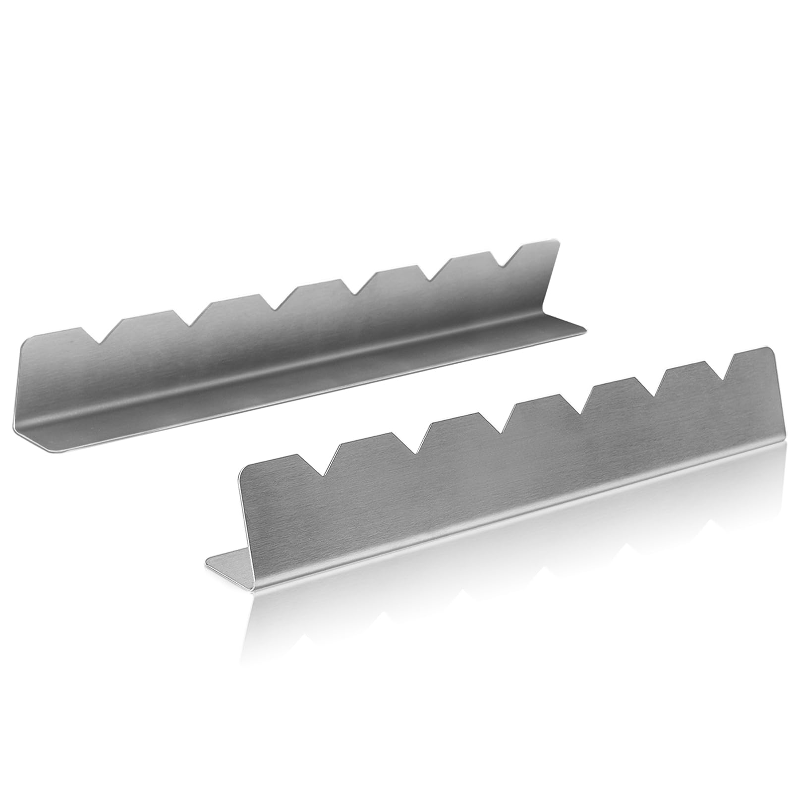 Kabob Skewers Rack Set of 2, Stainless Steel Skewers Holder with 6 Notch Compatible with Wood, Bamboo, Round, Metal, Flat Skewers for Grilling, BBQ Grilling Accessories (Pouch Included)