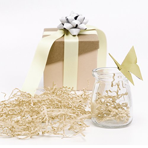 HRX Package Crinkle Cut Shredded Tissue Paper Filler,Paper Shred for Filling Gift Baskets, Box, Bags (1.1 LB, Beige) - Thumbnail 2