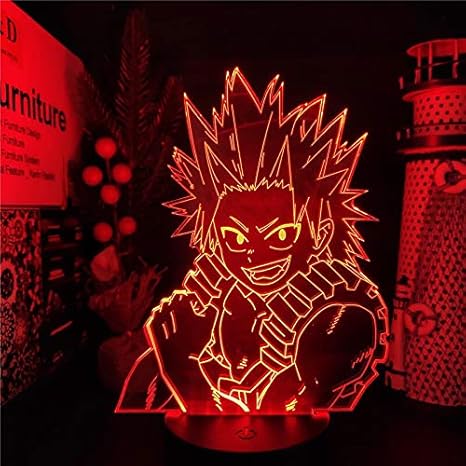 guj 3d bedside lamp night light boku no hero academia kirishima eijiro anime lights my hero academia led color changing nightlights lampara for home