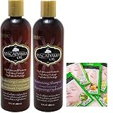 Hask Macadamia Oil Moisturizing Shampoo 12oz & Conditioner 12oz with Absolute Facial Mask 1 pack