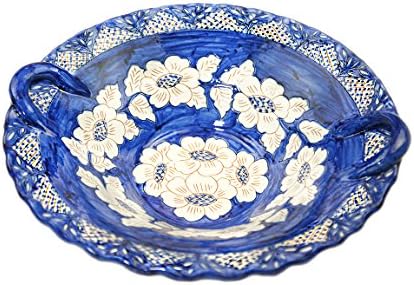 Classic Centerpiece Bowl Hand Painted in Portugal, Blue and White