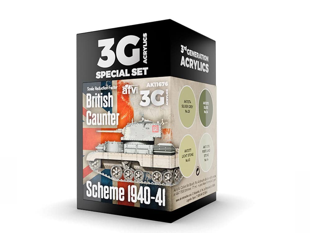 AK Acrylics 3Gen AVF Set AK11676 British CAUNTER Scheme 1940-1941 (4x17ml)
