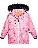 Wantdo Girls Waterproof Ski Jacket Parka Outdoor Windproof Warm Winter Coat