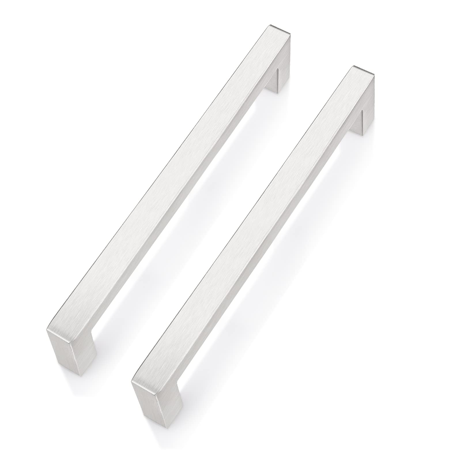 PinLin 20 Pack Brushed Steel Cabinet Pulls Hole Center 160mm Cabinet Handles Stainless Steel Cupboard Door Handles Kitchen Cabinet Hardware Square T Bar Drawer Pulls