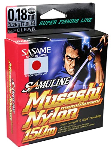 Fishing Tackle Max Unisex - Adult 10C8800018C10 FTM Sasame Samuline Musashi 0.18 mm 150 m 3.2 kg 8800018 Spoon Line Trout Line for Spoon Fishing Line, Colourful, Normal