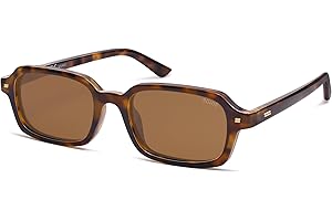 SOJOS Trendy Rectangle Polarized Sunglasses for Women Men, Retro Small Thin Slim Narrow Square Sunnies SJ2610