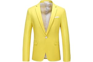 UNINUKOO Mens Suit Jacket Slim Fit Sport Coat 1 Button Notched Lapel Casual Fashion Dress Blazer for Men