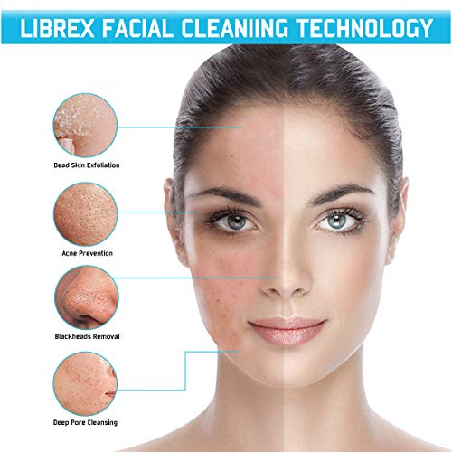 Gackoko Facial Cleansing Brush- Latest advanced cleasing Technology & 3 Brush Heads-USB Rechargeable Electric Rotating Face- IPX6 Waterproof-Advanced Face Spa System for Exfoliating Deep clease (Blue)