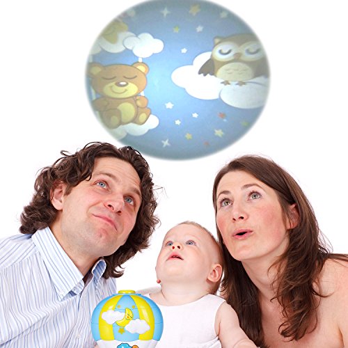 Happkid Baby Crib Soother Baby Soother for Sleep, Air Balloon Light Soothe with Colored Projector and Melodies