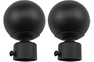 LOVEIYSP Lovelysp Curtain Rod Cover Finish Spherical Design Curtain Rod end Plug Hanging Rod end Plug Suitable for 1.1 inches (28 mm) Diameter Roman Decorative Curtain Rod (Black) 2pcs