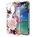 luolnh Compatible with iPhone Xs Max Case,iPhone Xs Max Case with Flower,Slim Shockproof Clear Floral Pattern Soft Flexible TPU Back Cover for iPhone Xs Max 6.5 inch (2018) -Purple Rose