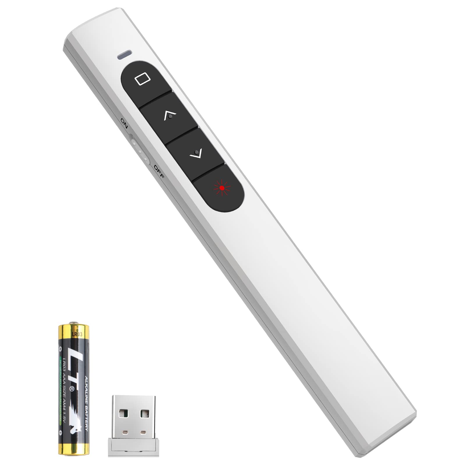 Photo 1 of Presentation Clicker Wireless Presenter Remote with Hyperlink & Volume Remote Clicker for PowerPoint Office Classroom Presentation Remote Control Pointer Slide Advancer (Battery Included)